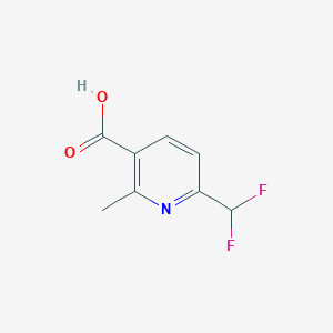 molecular formula C8H7F2NO2 B14073581 3-Pyridinecarboxylic acid, 6-(difluoromethyl)-2-methyl- 