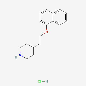 molecular formula C17H22ClNO B1407361 4-[2-(1-Naphthyloxy)ethyl]piperidine hydrochloride CAS No. 1417567-89-5