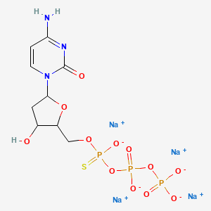 molecular formula C9H12N3Na4O12P3S B14073614 2'-Deoxycytidine-5'-O-(1-thiotriphosphate) sodium salt 