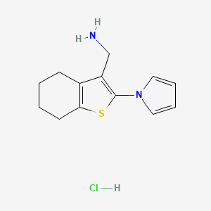 molecular formula C13H17ClN2S B1407365 {[2-(1H-吡咯-1-基)-4,5,6,7-四氢-1-苯并噻吩-3-基]甲基}胺盐酸盐 CAS No. 1005214-01-6
