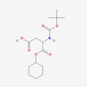 molecular formula C15H25NO6 B14073653 4-cyclohexyloxy-3-[(2-methylpropan-2-yl)oxycarbonylamino]-4-oxobutanoic acid 