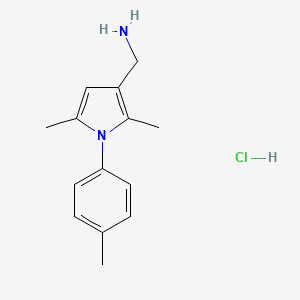 molecular formula C14H19ClN2 B1407366 [2,5-Dimetil-1-(4-metilfenil)-1H-pirrol-3-il]metilamina clorhidrato CAS No. 1215706-51-6