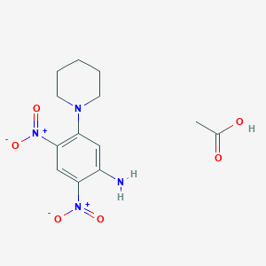 molecular formula C13H18N4O6 B1407370 (2,4-Dinitro-5-piperidin-1-ylphenyl)amine acetate CAS No. 1983937-99-0
