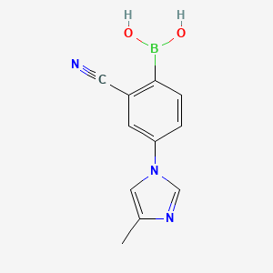 molecular formula C11H10BN3O2 B14073708 (2-Cyano-4-(4-methyl-1H-imidazol-1-yl)phenyl)boronic acid 