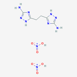 molecular formula C6H12N10O6 B1407372 5-[2-(3-氨基-1H-1,2,4-三唑-5-基)乙基]-1H-1,2,4-三唑-3-胺；硝酸 CAS No. 89489-24-7