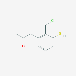 molecular formula C10H11ClOS B14073732 1-(2-(Chloromethyl)-3-mercaptophenyl)propan-2-one 