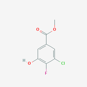 molecular formula C8H6ClFO3 B14073748 Methyl 3-chloro-4-fluoro-5-hydroxybenzoate 