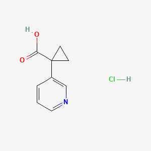 molecular formula C9H10ClNO2 B1407378 1-(Pyridin-3-yl)cyclopropane-1-carboxylic acid hydrochloride CAS No. 1803581-23-8