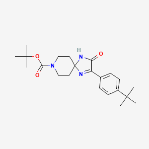 molecular formula C22H31N3O3 B1407379 Tert-butyl 2-(4-tert-butylphenyl)-3-oxo-1,4,8-triazaspiro[4.5]dec-1-ene-8-carboxylate CAS No. 1552151-99-1
