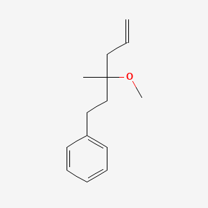 molecular formula C14H20O B14073792 (3-Methoxy-3-methylhex-5-en-1-yl)benzene CAS No. 100696-95-5