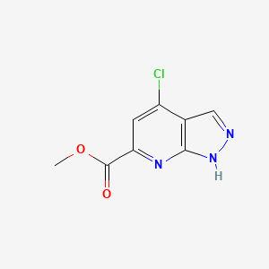 molecular formula C8H6ClN3O2 B14073831 methyl 4-chloro-1H-pyrazolo[3,4-b]pyridine-6-carboxylate 