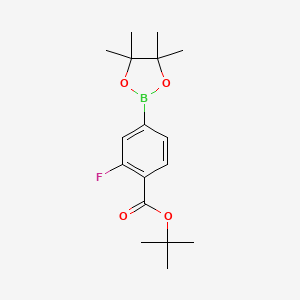molecular formula C17H24BFO4 B1407387 叔丁基 2-氟-4-(4,4,5,5-四甲基-1,3,2-二氧杂硼烷-2-基)苯甲酸酯 CAS No. 1351501-00-2