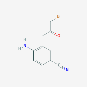 molecular formula C10H9BrN2O B14073931 1-(2-Amino-5-cyanophenyl)-3-bromopropan-2-one 