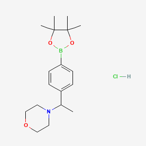 molecular formula C18H29BClNO3 B1407394 4-(1-(4-(4,4,5,5-四甲基-1,3,2-二恶杂硼烷-2-基)苯基)乙基)吗啉盐酸盐 CAS No. 2377587-53-4