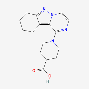 molecular formula C16H20N4O2 B1407396 1-(7,8,9,10-四氢吡嗪并[1,2-b]吲唑-1-基)哌啶-4-羧酸 CAS No. 1638612-87-9