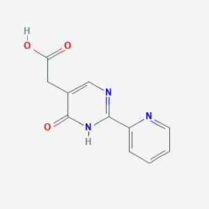 molecular formula C11H9N3O3 B1407409 [4-oxo-2-(pyridin-2-yl)-3H-pyrimidin-5-yl]acetic acid CAS No. 1780103-45-8