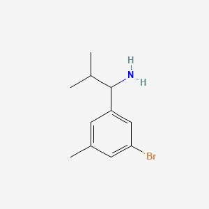 molecular formula C11H16BrN B1407411 1-(3-溴-5-甲基苯基)-2-甲基丙烷-1-胺 CAS No. 1270363-65-9