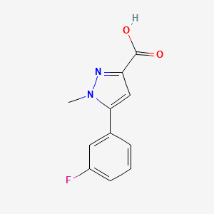 molecular formula C11H9FN2O2 B1407412 5-(3-Fluorophenyl)-1-methyl-1H-pyrazole-3-carboxylic acid CAS No. 1540541-55-6