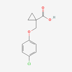 molecular formula C11H11ClO3 B1407425 Cyclopropanecarboxylic acid, 1-[(4-chlorophenoxy)methyl] CAS No. 1780867-35-7