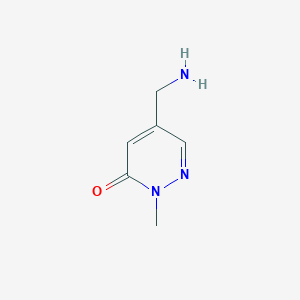 molecular formula C6H9N3O B1407426 5-(aminomethyl)-2-methylpyridazin-3(2H)-one CAS No. 1783417-32-2