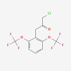 molecular formula C11H7ClF6O3 B14074381 1-(2,6-Bis(trifluoromethoxy)phenyl)-3-chloropropan-2-one 