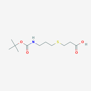 molecular formula C11H21NO4S B1407443 Acide 3-(3-tert-butoxycarbonylamino-propylsulfanyl)-propanoïque CAS No. 1555902-65-2