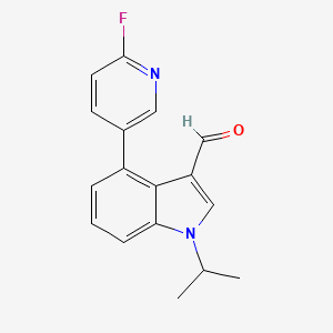 molecular formula C17H15FN2O B1407446 4-(6-fluoropyridin-3-yl)-1-isopropyl-1H-indole-3-carbaldehyde CAS No. 1350760-33-6