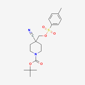 molecular formula C19H26N2O5S B1407448 叔丁基 4-氰基-4-((甲苯磺酰氧基)-甲基)哌啶-1-羧酸酯 CAS No. 929302-00-1