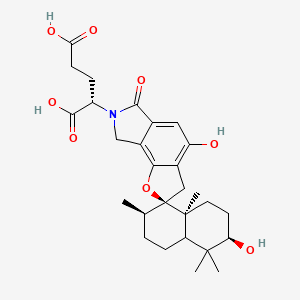 (2S)-2-[(3R,7R,8R,8aS)-3,4'-dihydroxy-4,4,7,8a-tetramethyl-6'-oxospiro[2,3,4a,5,6,7-hexahydro-1H-naphthalene-8,2'-3,8-dihydrofuro[2,3-e]isoindole]-7'-yl]pentanedioic acid