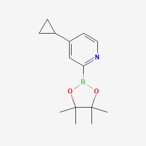 molecular formula C14H20BNO2 B14074614 4-Cyclopropyl-2-(4,4,5,5-tetramethyl-1,3,2-dioxaborolan-2-yl)pyridine CAS No. 1320747-33-8