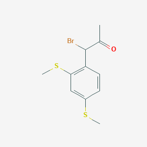 molecular formula C11H13BrOS2 B14074765 1-(2,4-Bis(methylthio)phenyl)-1-bromopropan-2-one 