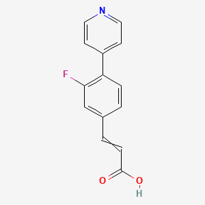 molecular formula C14H10FNO2 B14074895 (e)-3-(3-Fluoro-4-(pyridin-4-yl)phenyl)acrylic acid 