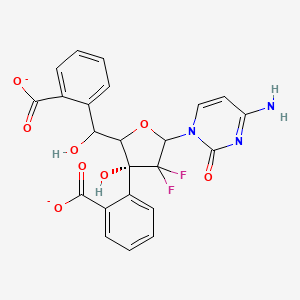 2-[[(3R)-5-(4-amino-2-oxopyrimidin-1-yl)-3-(2-carboxylatophenyl)-4,4-difluoro-3-hydroxyoxolan-2-yl]-hydroxymethyl]benzoate