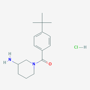 molecular formula C16H25ClN2O B1407504 1-(4-Tert-butylbenzoyl)piperidin-3-amine hydrochloride CAS No. 1638612-37-9