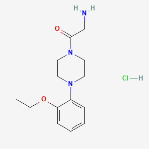 molecular formula C14H22ClN3O2 B1407509 {2-[4-(2-Ethoxyphenyl)piperazin-1-yl]-2-oxoethyl}amine hydrochloride CAS No. 1638612-93-7