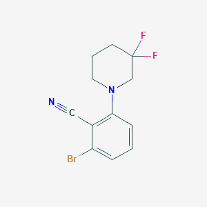 molecular formula C12H11BrF2N2 B1407519 2-Bromo-6-(3,3-difluoropiperidin-1-yl)benzonitrile CAS No. 1713162-97-0