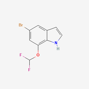 molecular formula C9H6BrF2NO B1407520 5-溴-7-(二氟甲氧基)-1H-吲哚 CAS No. 1707572-78-8