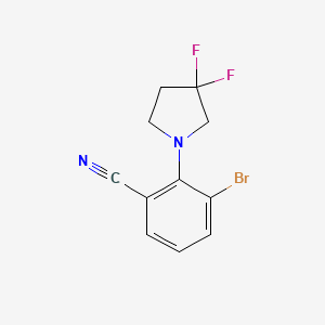 molecular formula C11H9BrF2N2 B1407526 3-Bromo-2-(3,3-difluoropyrrolidin-1-yl)benzonitrile CAS No. 1707358-27-7