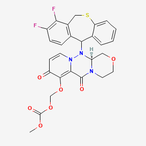 [(3S)-2-(7,8-difluoro-6,11-dihydrobenzo[c][1]benzothiepin-11-yl)-9,12-dioxo-5-oxa-1,2,8-triazatricyclo[8.4.0.03,8]tetradeca-10,13-dien-11-yl]oxymethyl methyl carbonate