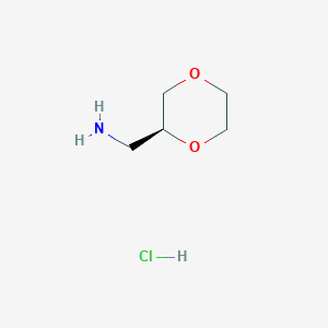 molecular formula C5H12ClNO2 B1407540 (2S)-1,4-Dioxane-2-methanamine hydrochloride CAS No. 1523541-96-9
