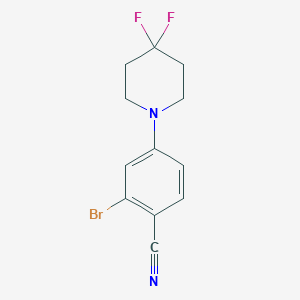 molecular formula C12H11BrF2N2 B1407543 2-Bromo-4-(4,4-difluoropiperidin-1-yl)benzonitrile CAS No. 1707373-93-0