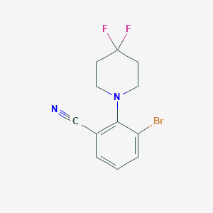 molecular formula C12H11BrF2N2 B1407545 3-Bromo-2-(4,4-difluoropiperidin-1-yl)benzonitrile CAS No. 1707706-72-6