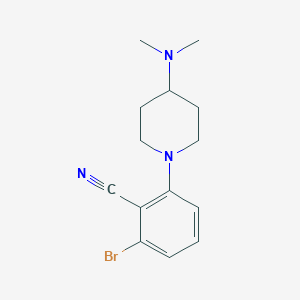 molecular formula C14H18BrN3 B1407546 2-Bromo-6-(4-(dimethylamino)piperidin-1-yl)benzonitrile CAS No. 1260675-56-6
