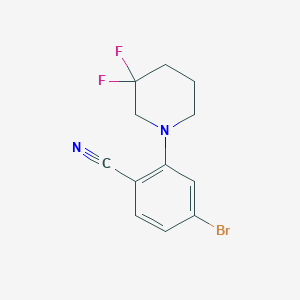 molecular formula C12H11BrF2N2 B1407548 4-Bromo-2-(3,3-difluoropiperidin-1-yl)benzonitrile CAS No. 1707572-73-3