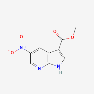molecular formula C9H7N3O4 B1407552 Methyl 5-nitro-1H-pyrrolo[2,3-b]pyridine-3-carboxylate CAS No. 1434141-72-6