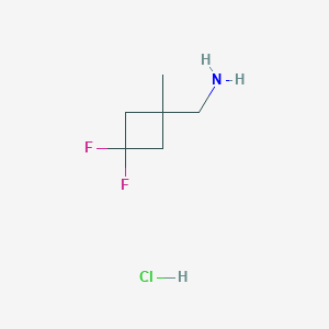 molecular formula C6H12ClF2N B1407553 (3,3-Difluoro-1-methylcyclobutyl)methanamine hydrochloride CAS No. 1523606-30-5