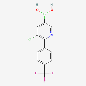 molecular formula C12H8BClF3NO2 B14075571 (5-Chloro-6-(4-(trifluoromethyl)phenyl)pyridin-3-yl)boronic acid 