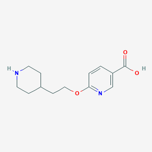 molecular formula C13H18N2O3 B1407558 6-(2-Piperidin-4-ylethoxy)nicotinic acid CAS No. 1706462-52-3