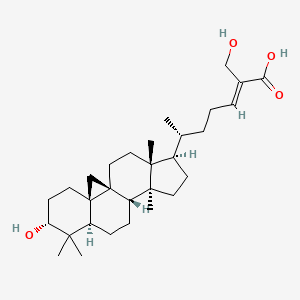 molecular formula C30H48O4 B14075804 (E,6R)-2-(hydroxymethyl)-6-[(1S,3R,6R,8R,11S,12S,15R,16R)-6-hydroxy-7,7,12,16-tetramethyl-15-pentacyclo[9.7.0.01,3.03,8.012,16]octadecanyl]hept-2-enoic acid CAS No. 123563-64-4