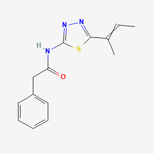 N-[5-(But-2-en-2-yl)-1,3,4-thiadiazol-2-yl]-2-phenylacetamide